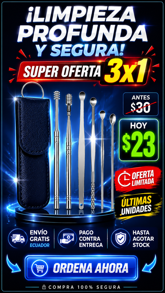 Pack 3x1 Kit De Limpieza De Oídos