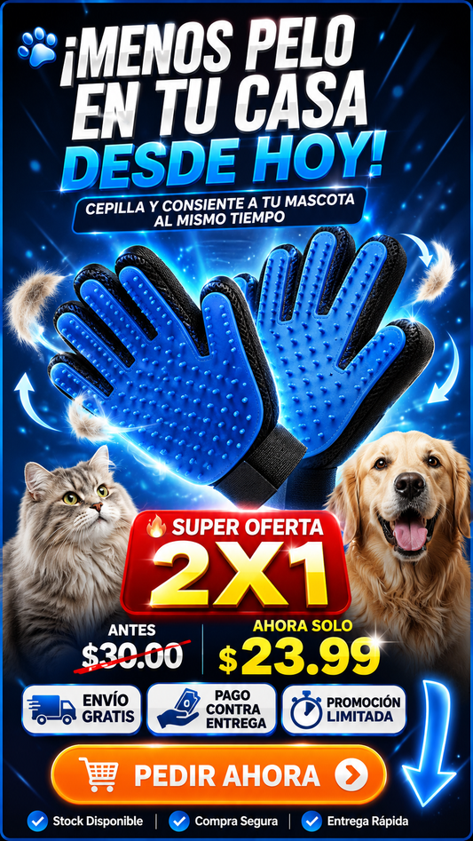 Pack 2x1 Guante Para Quitar Pelos De Mascota